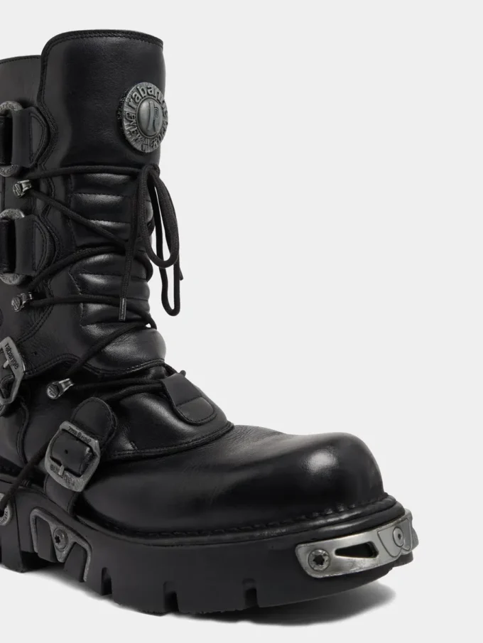 Rabanne x New Rock svarte støvler