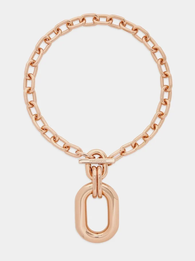 Rosagull XL Link halskjede