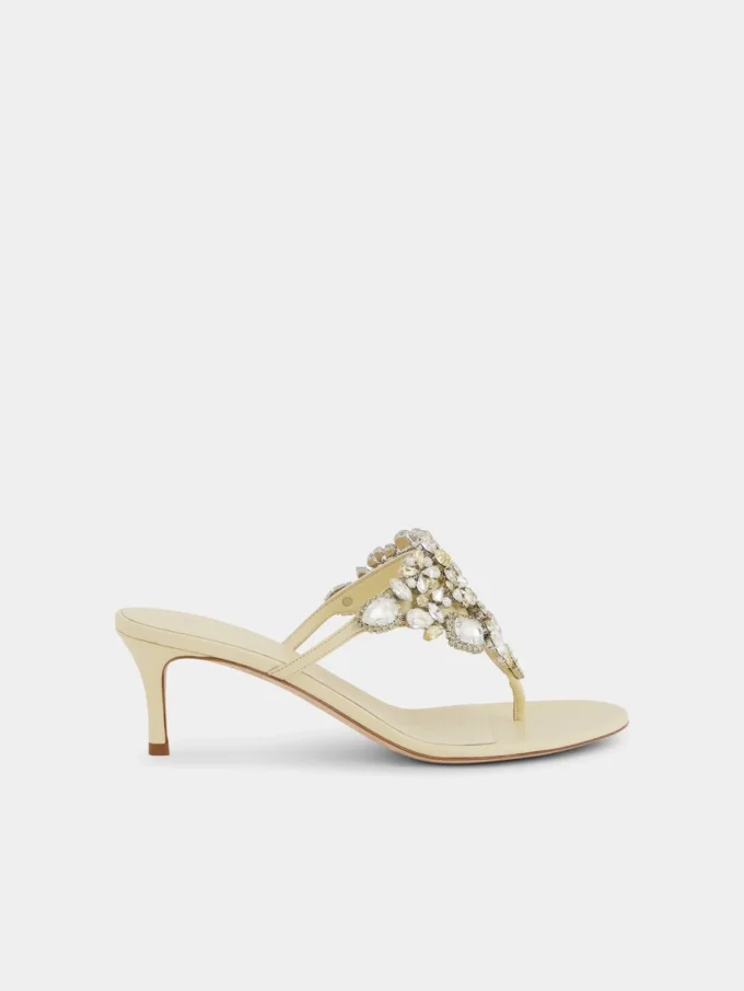 Sandaler med lav hæl og strass