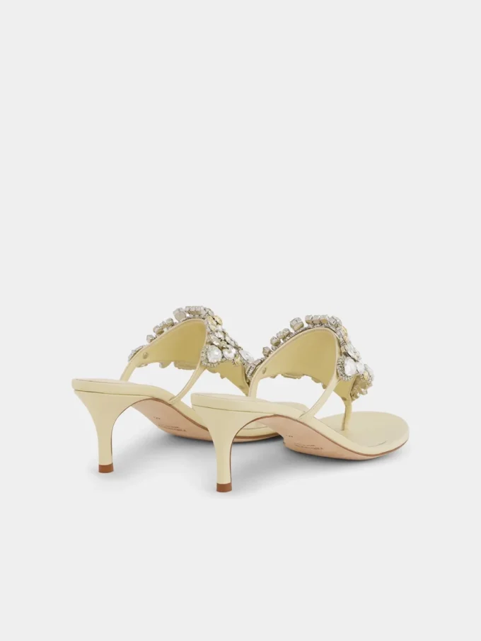 Sandaler med lav hæl og strass