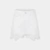 Shorts i denim med broderte detaljer