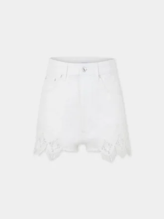 Shorts i denim med broderte detaljer