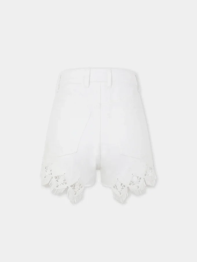 Shorts i denim med broderte detaljer