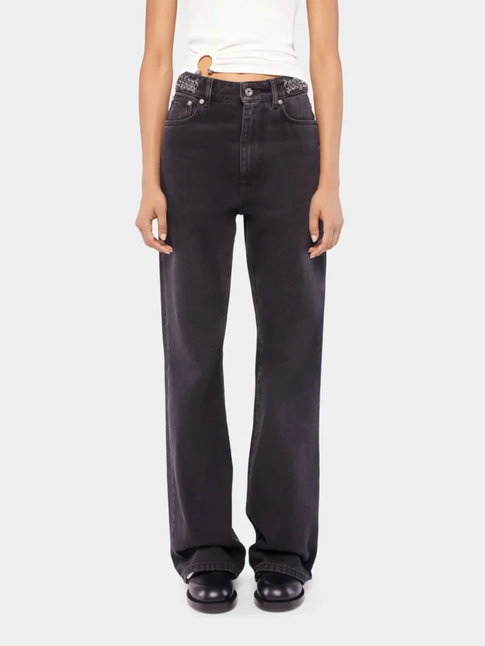 Signaturjeans i svart med 1969-skiver