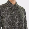 Skjorte i krepp med broderte paljetter