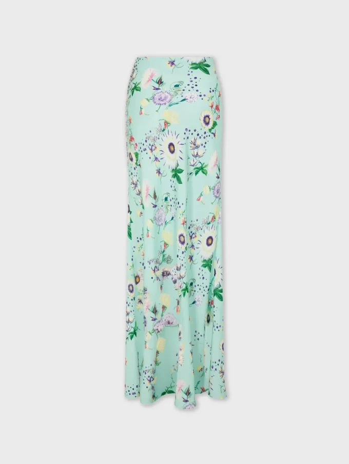 Skjørt med blomstermønster og kjettingdetaljer