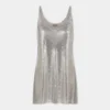 Sølvfarget tank-top i mesh
