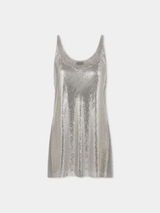 Sølvfarget tank-top i mesh