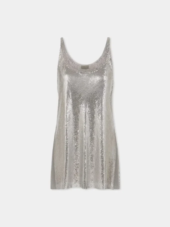 Sølvfarget tank-top i mesh