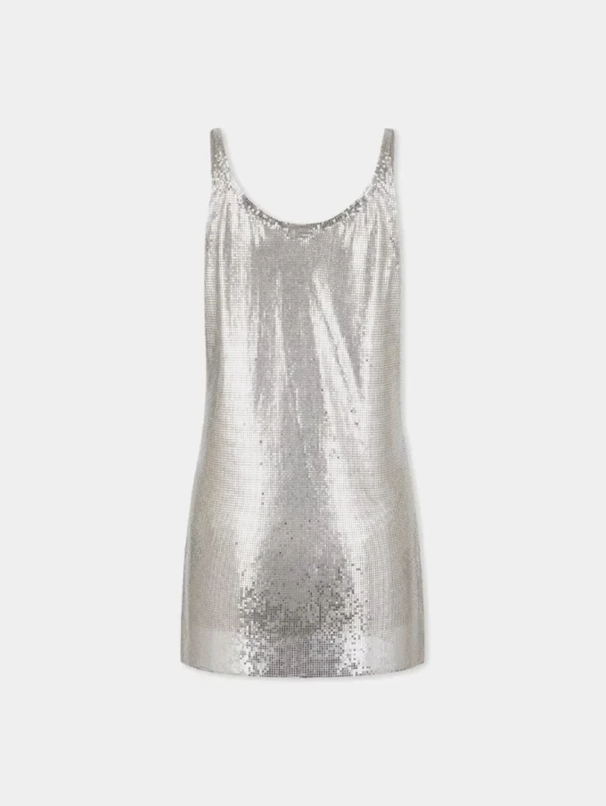 Sølvfarget tank-top i mesh