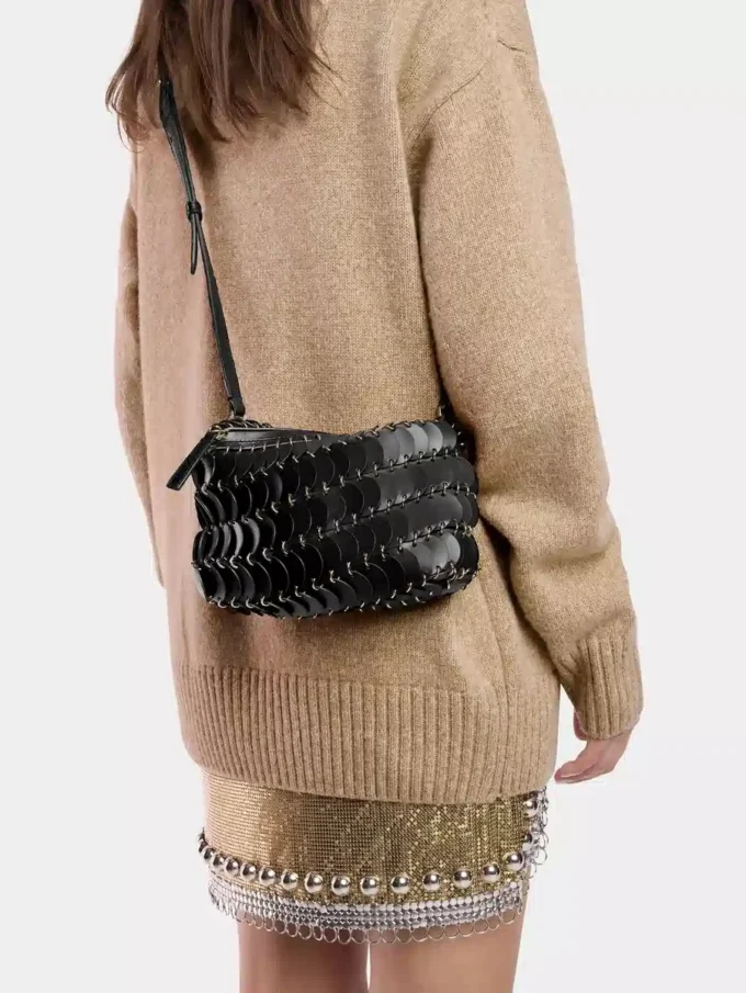 Svart Paco crossbody-veske i skinn