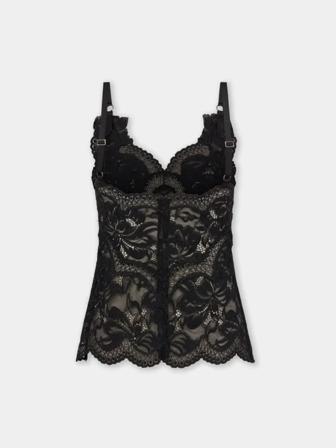 Svart tank-top i blonder