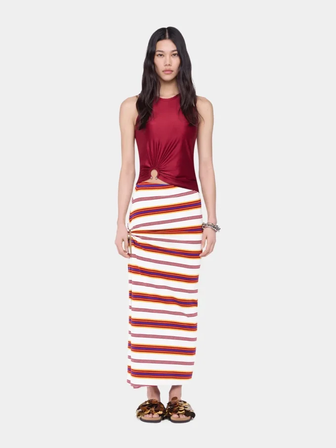 Draped lang skjørt i jersey