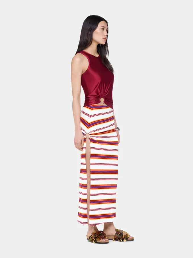 Draped lang skjørt i jersey