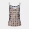 Tanktop i trykt sateng