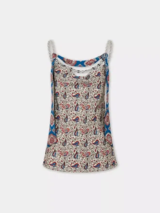 Tanktop i trykt sateng