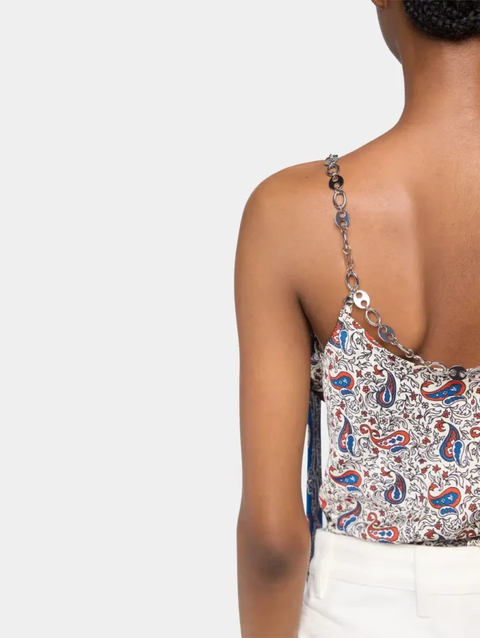 Tanktop i trykt sateng