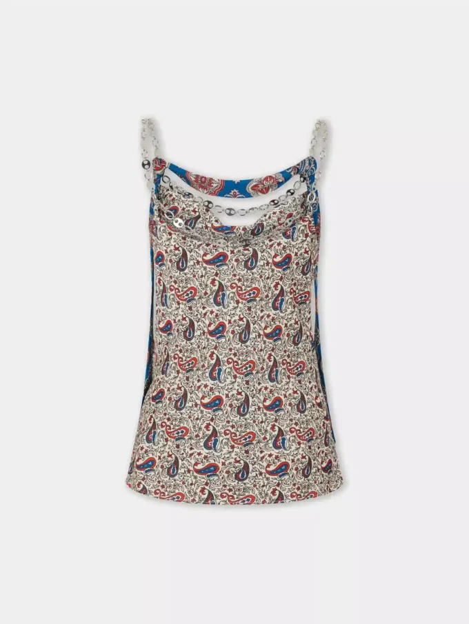 Tanktop i trykt sateng