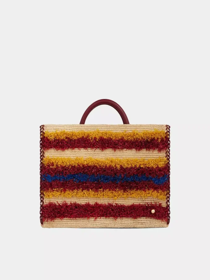Tote bag i raffia med stropper