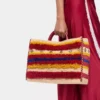 Tote bag i raffia med stropper