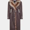 Trenchcoat med fuskepelsbesetning