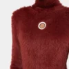 Turtleneck-top i børstet strikk