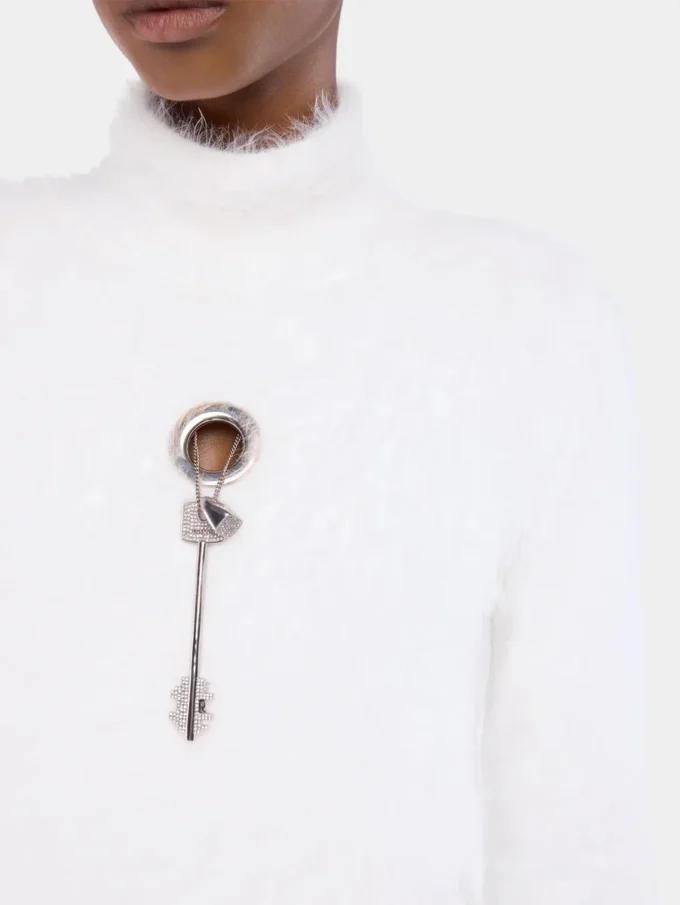 Turtleneck-top i børstet strikk