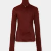 Turtleneck-top i børstet strikk