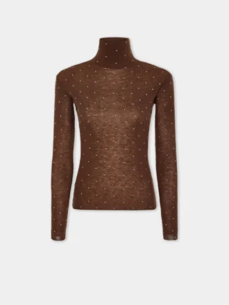 Turtleneck-top i ull som sitter som et ekstra hudlag